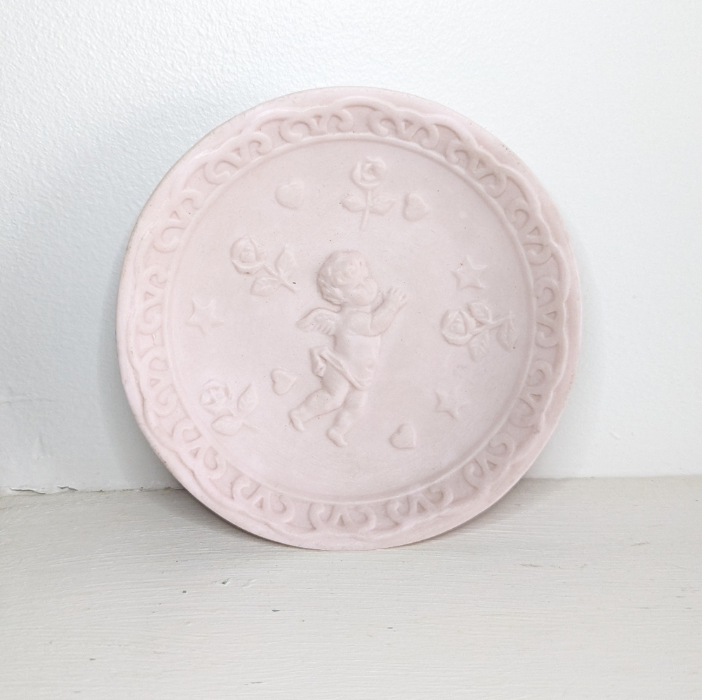 Vintage Mid Century Ardalt Pink Cherub Decorative Dish